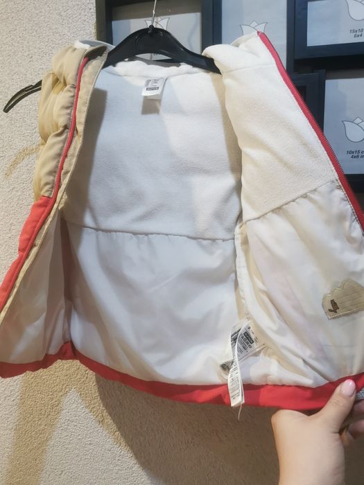 Bezrękawnik z kapturem ciepły gruby 98-104