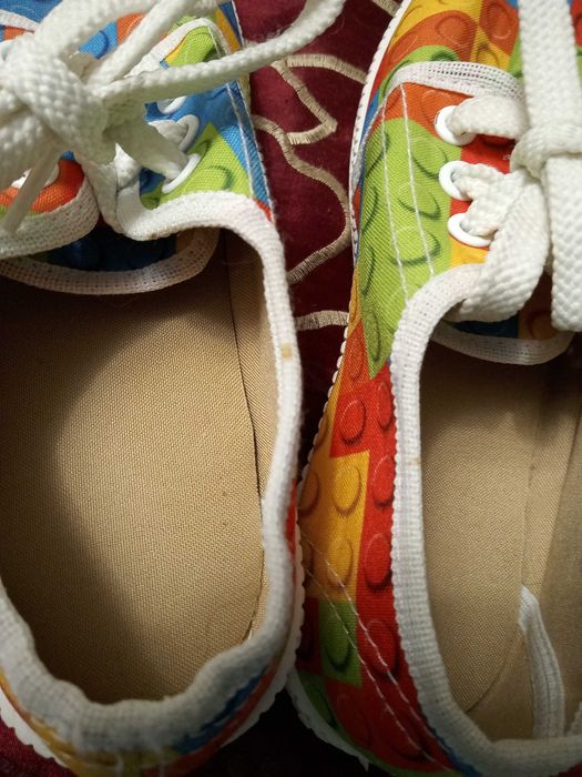 Мокасины с ткани, кубики лего