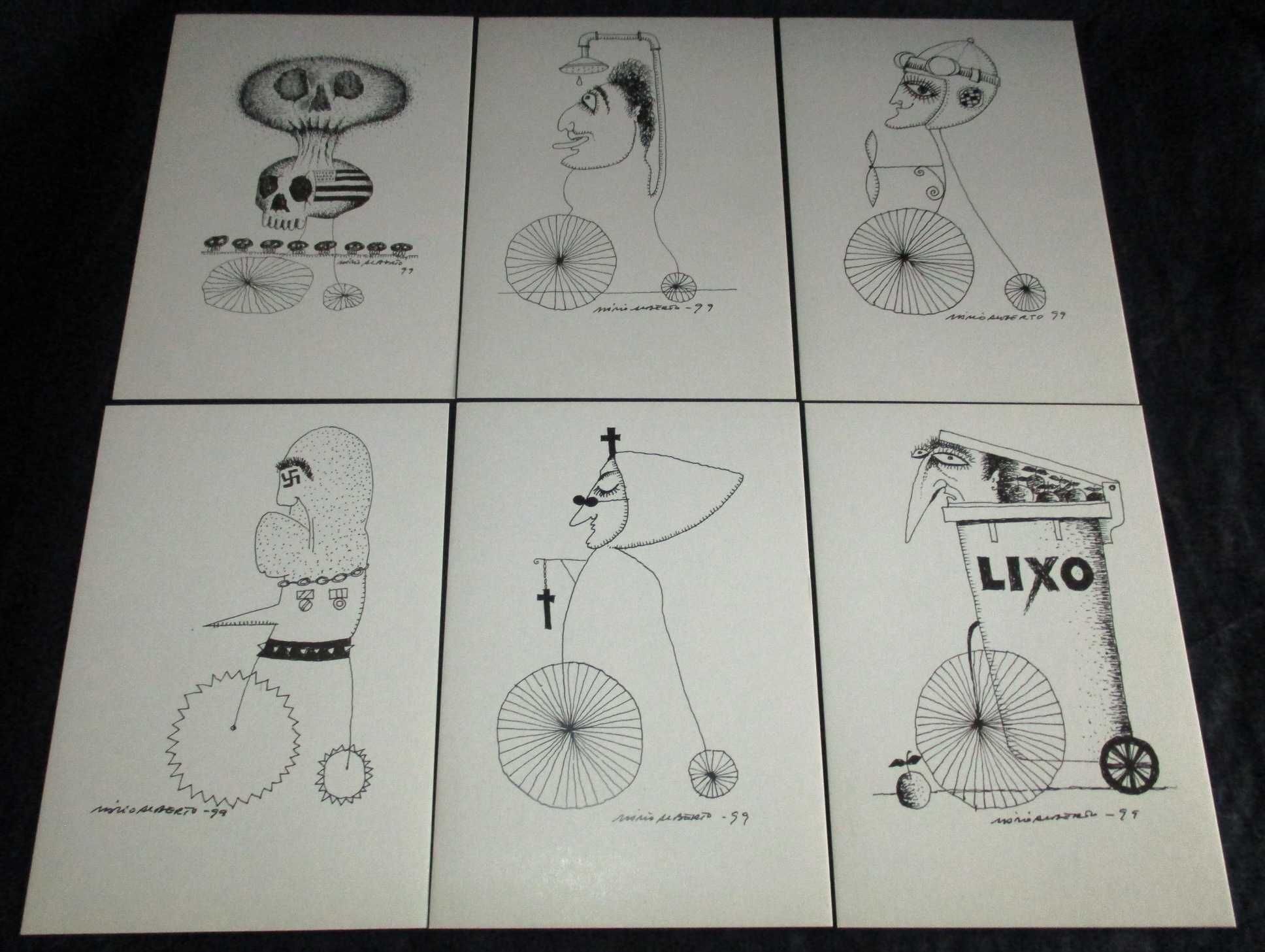 Postal Colecção Série Ciclistas Desenhos de Mário Alberto