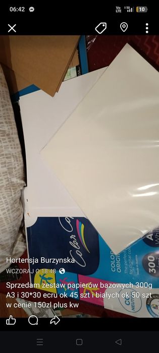 Papier 300g biały i ecry