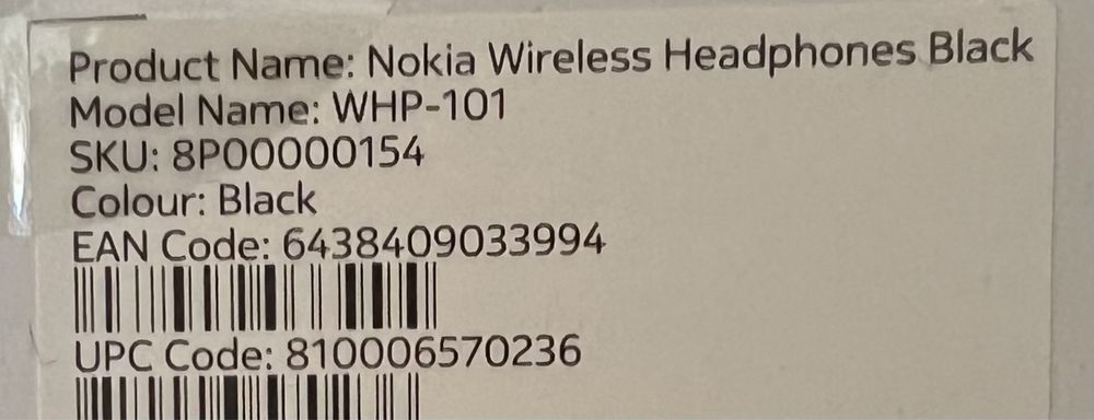 Nowe Słuchawki Bluetooth Nokia WHP-101