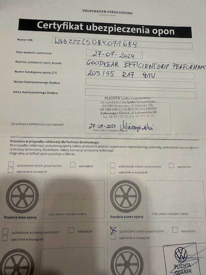 Goodyear EfficientGrip Performance 205/55 R17 2024 zdjęte nowego auta