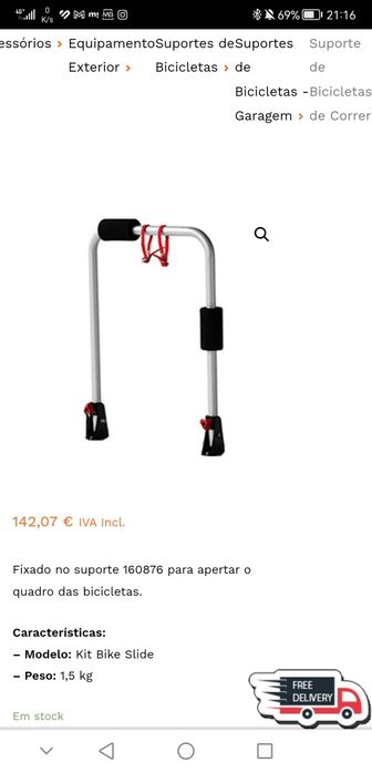 Suporte 2 bicicletas para autocarava