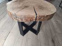 Stolik kawowy z plastra jesionu  60 - 70 cm
