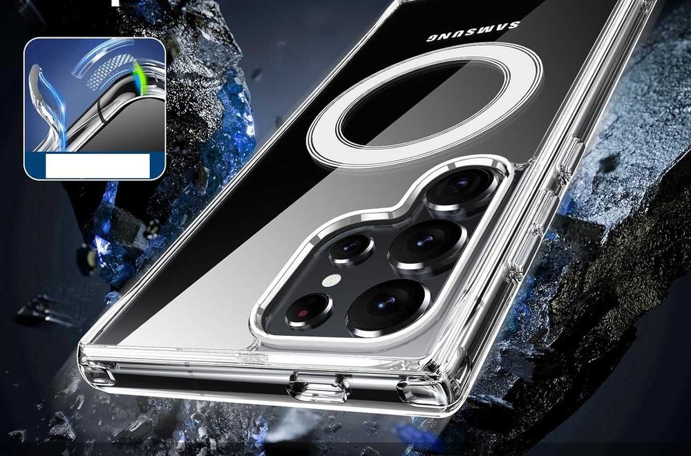 Bestcellcas etui magsafe Samsung Galaxy S24 Ultra 2szt szkło TWARDE