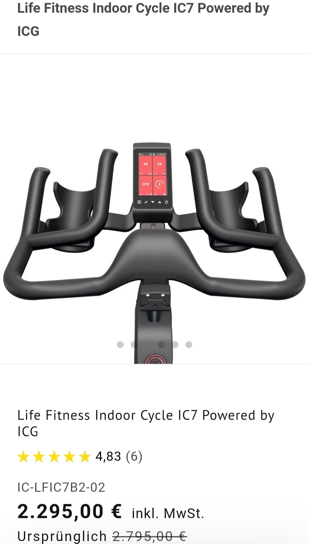 Bicicleta Spinning Life fitness IC7, como nova