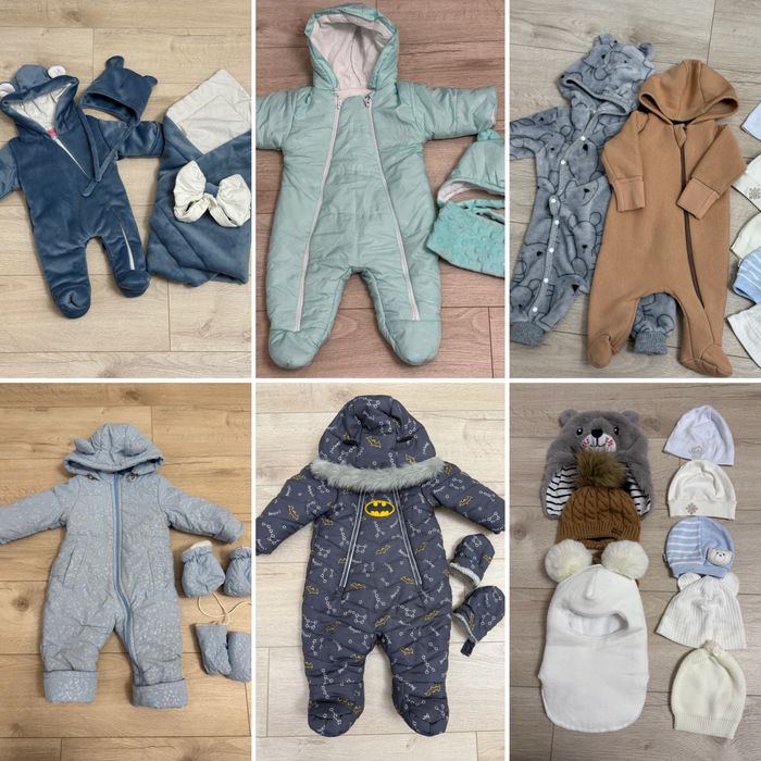 Лот/набір речей комбінезони від 0-8 місяців