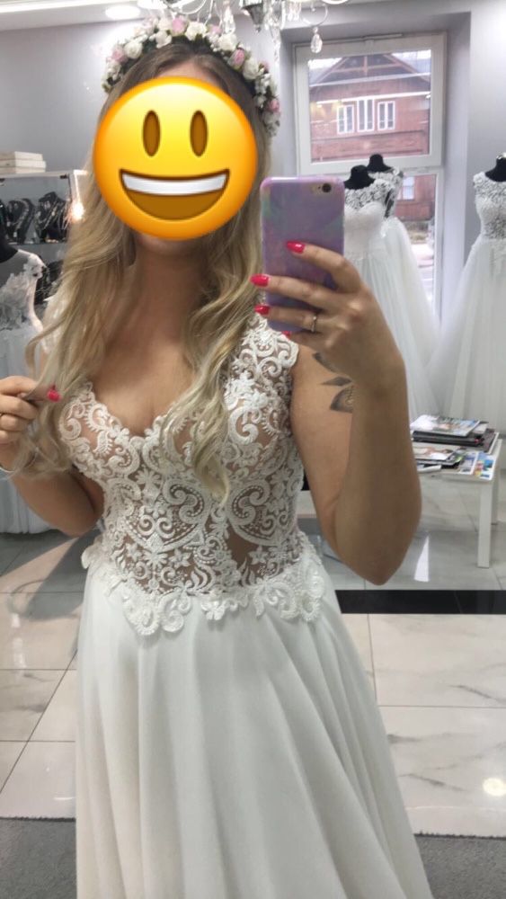 Rustykalna suknia ślubna boho muślin