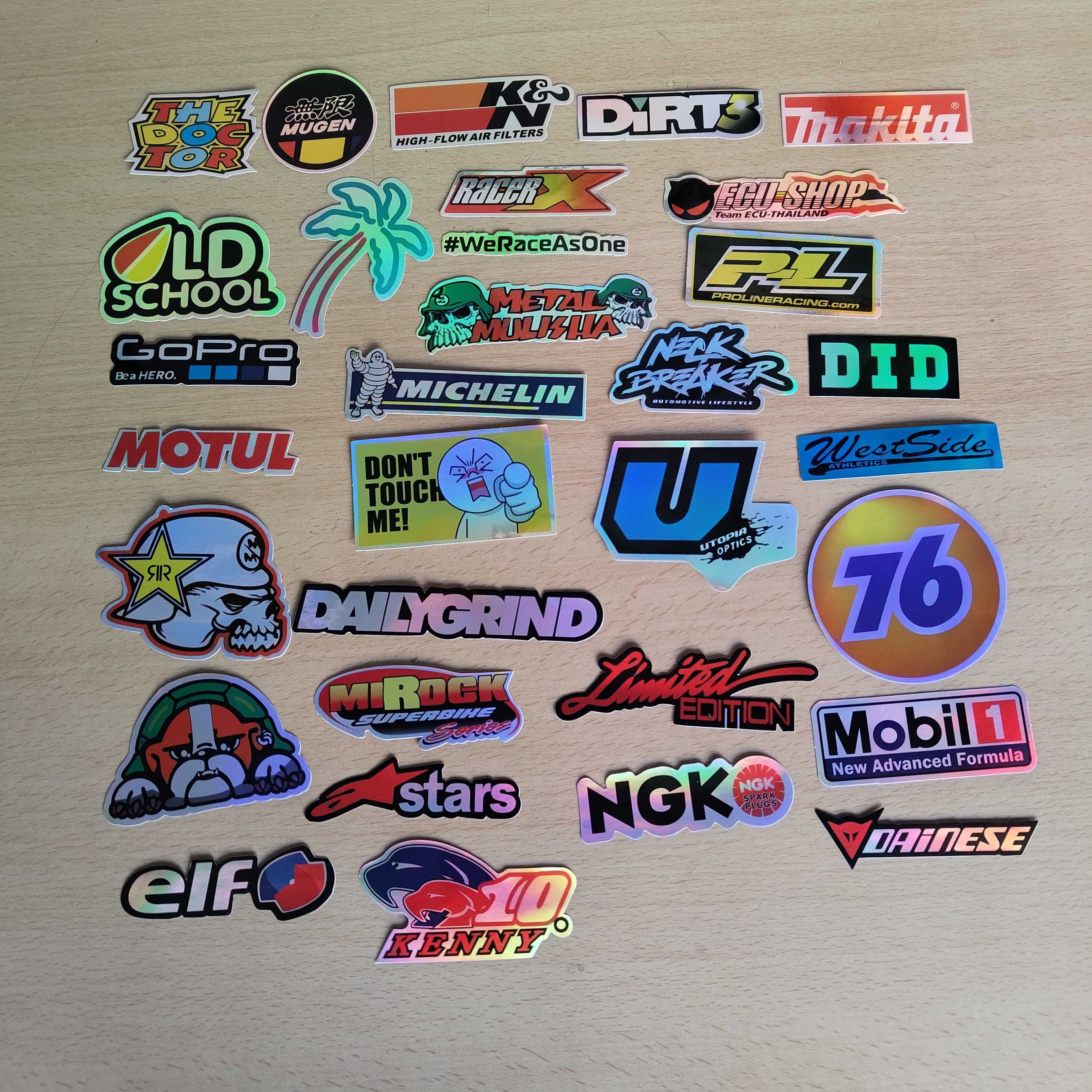 80 Stickers Autocolantes Espelhados Motas Carros