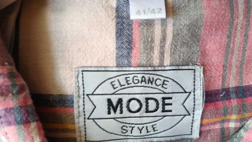 Koszula męska pastelowa kratka bawełna 41/42