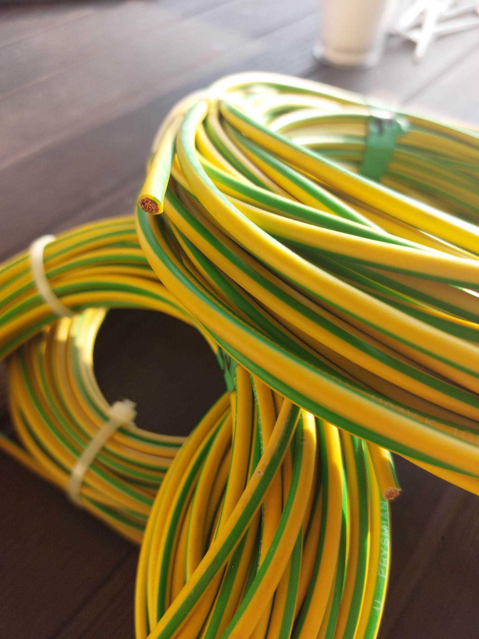 Przewód Kabel Linka Miedziany LgY 1x6 żół-ziel, Niebieska, Czarna 165m