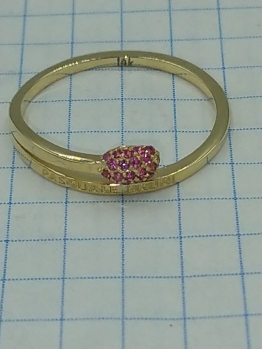 Брендовое золотое кольцо-спичка