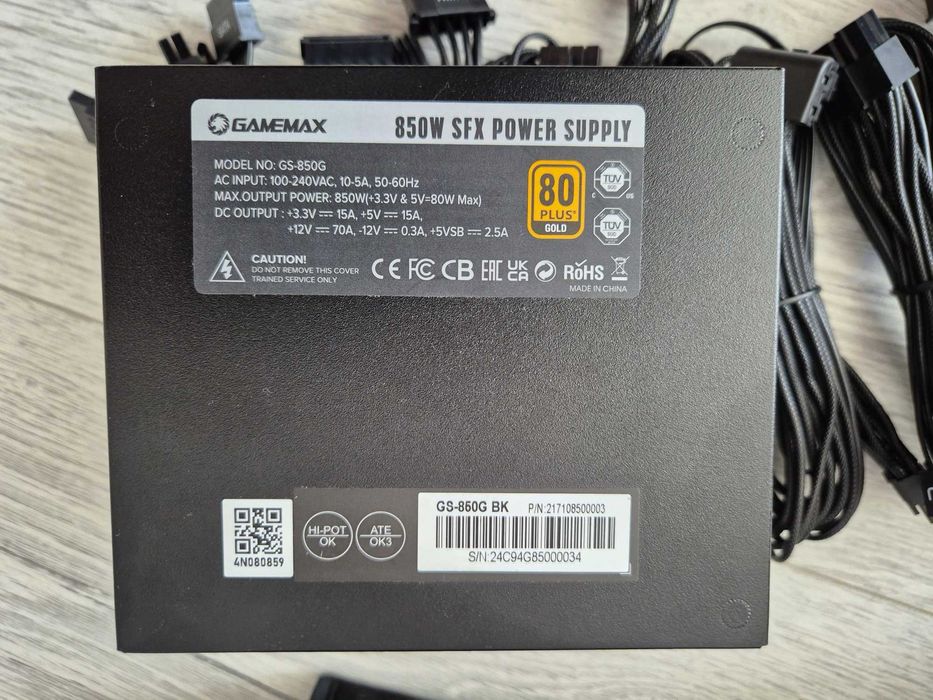 свіжий SFX блок живлення 850W GOLD PCIe 5.0. Gamemax GS-850G. Trade-in