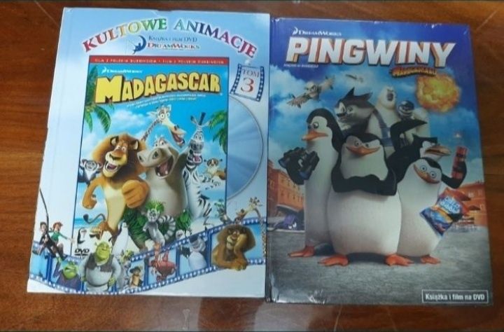 Madagaskar Pingwiny 2 x dvd z ksiażeczką Wu2