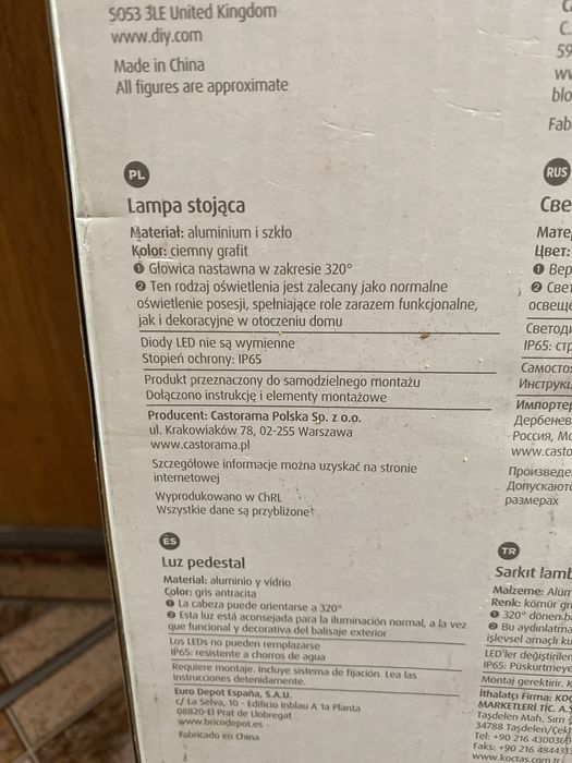 Lampa stojąca Ciemny grafit