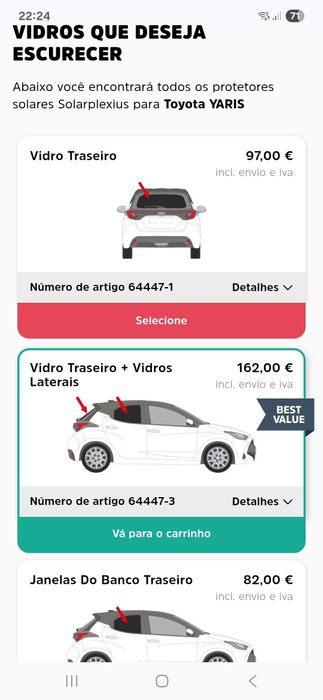 Peliculas removíveis SolarPlexius Toyota Yaris 2021 em diante