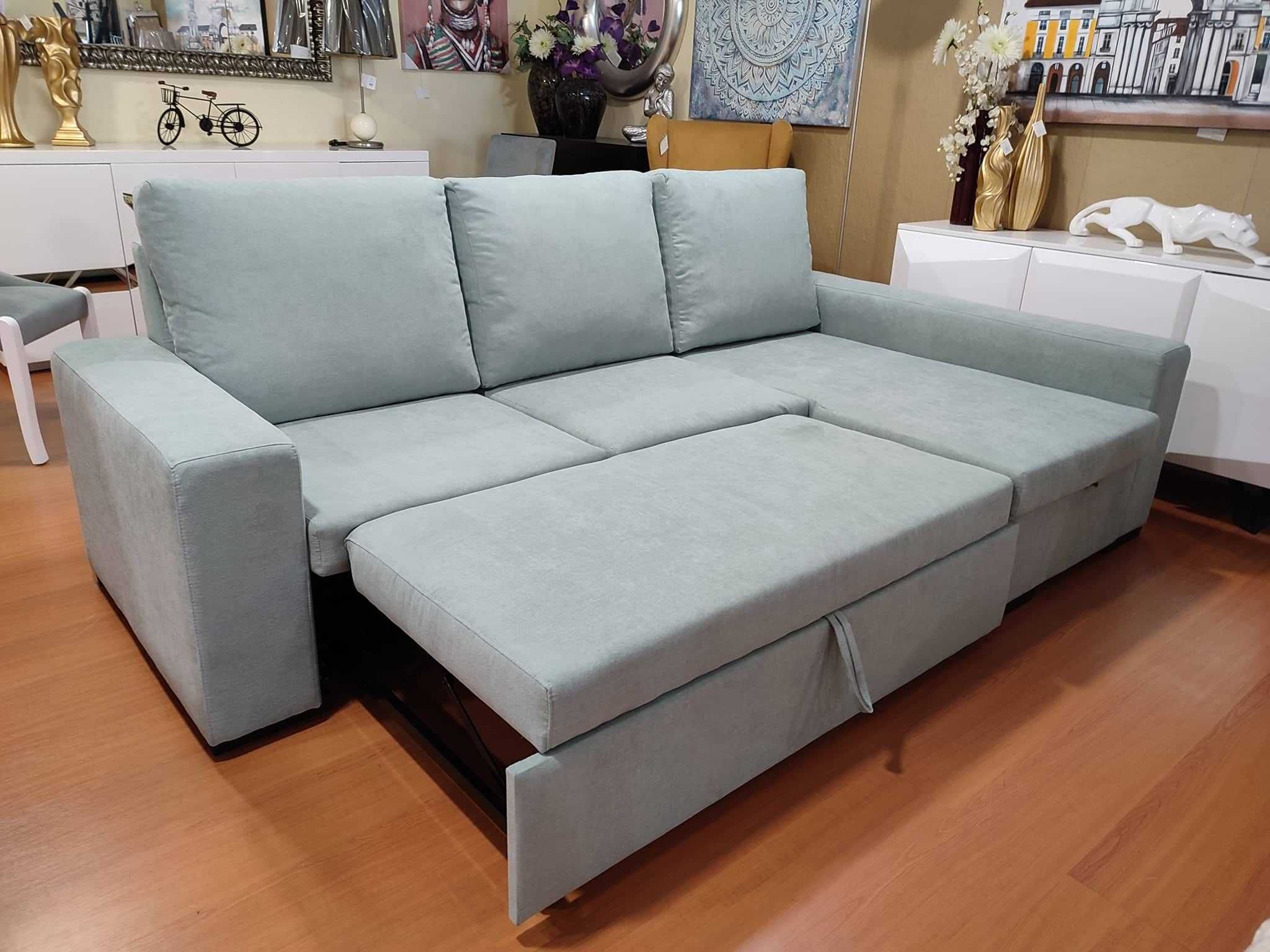 SOFA CAMA c/ Chaiselong - NOVO - FABRICA - Varias cores - sofá