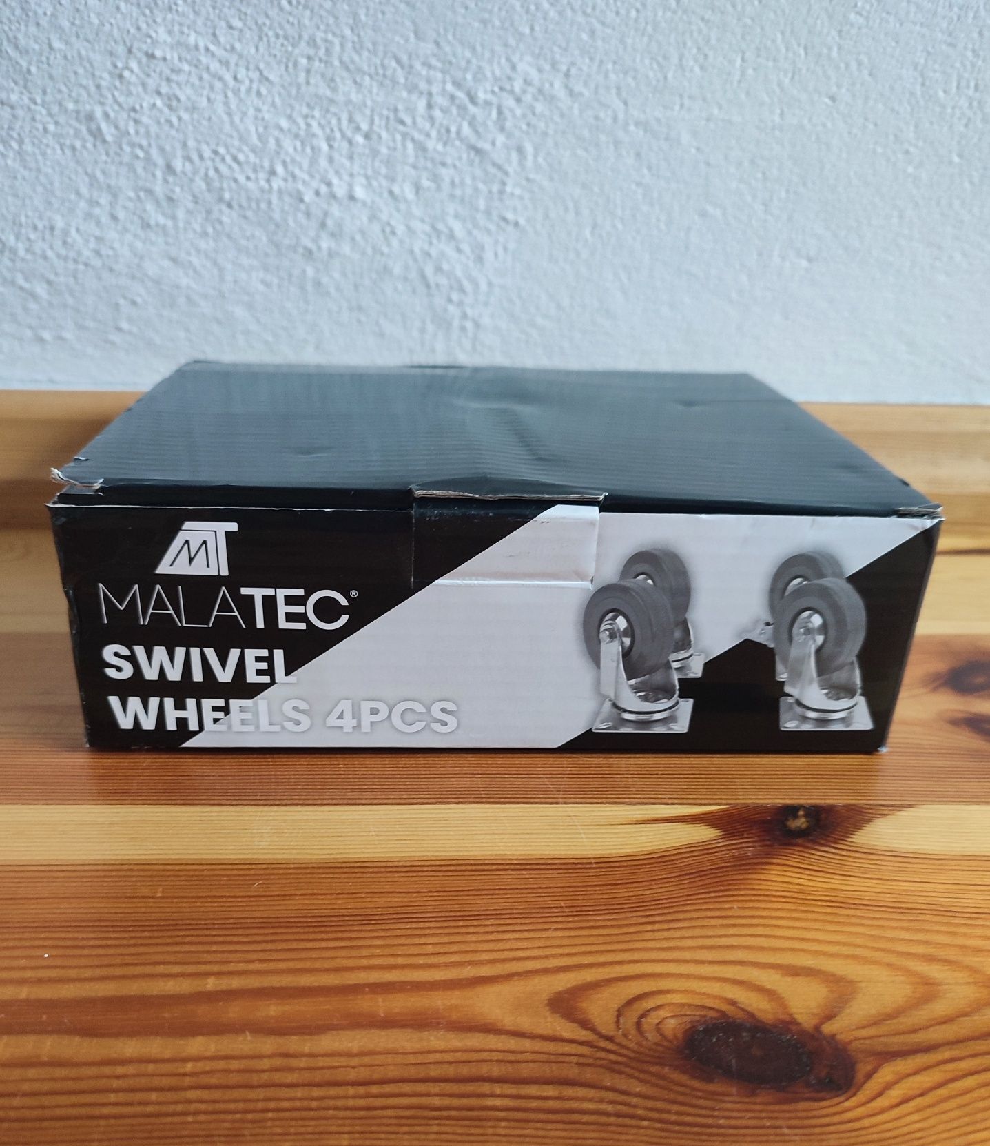 4x KÓŁKA OBROTOWE KOŁA 75mm do 220kg gumowane rolki skrętne z hamulcem
