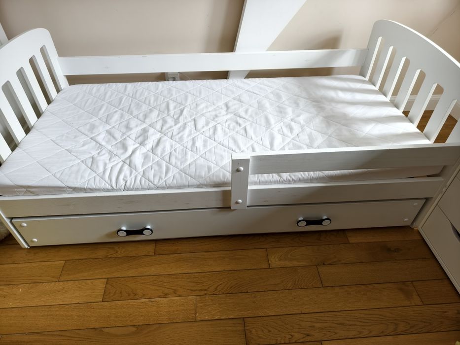 Łóżko dziecięce młodzieżowe białe z szuflada 163cmx84cm