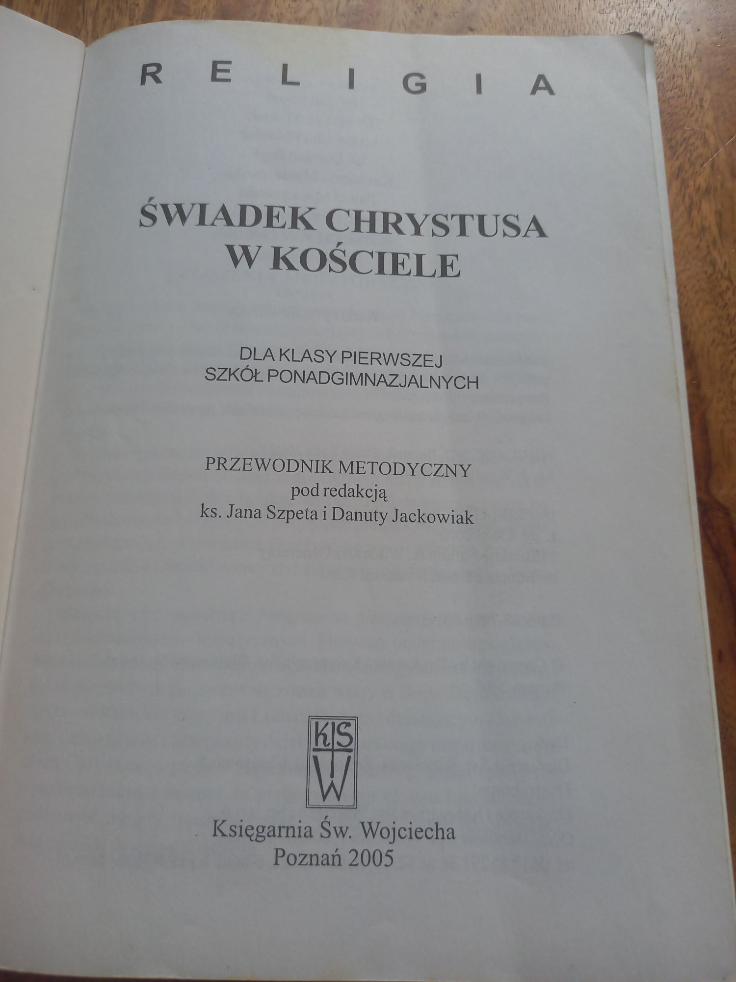 Podręcznik metodyczny do religii 1 LO liceum wyd. św. Wojciecha