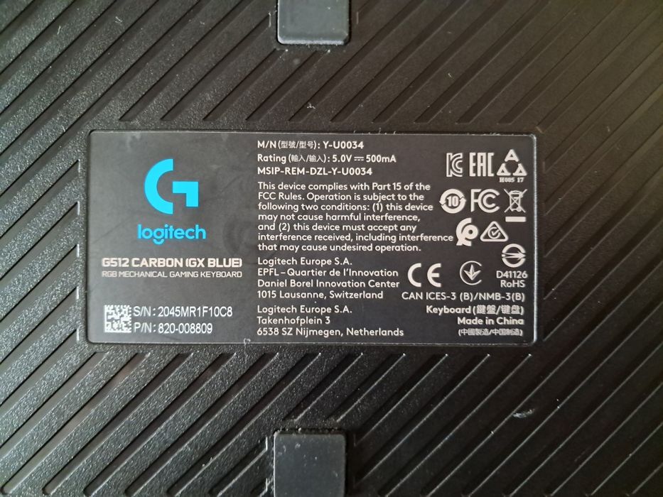 Logitech G512 Carbon • Blue Switch • RGB • Z pudełkiem