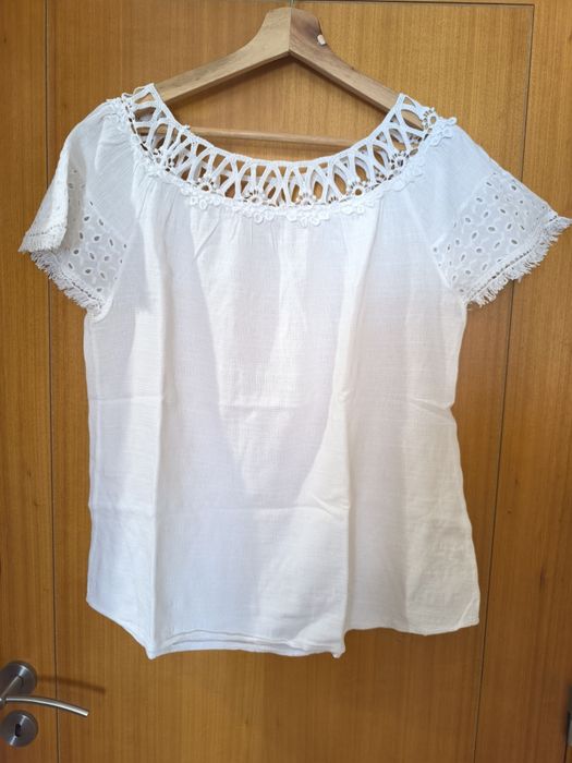 Blusa branca em algodão