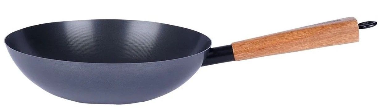 Patelnia Wok Kantoński Stalowy Chiński Głęboki Do Dań Azjatyckich 28cm