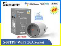 SONOFF S60TPF/Wi-Fi Розетка 16А/Енергомоніторінг/Таймер, Розумний Дім!