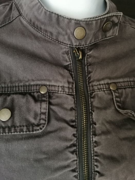 Kurtka typu biker cienka khaki M 38 L 40