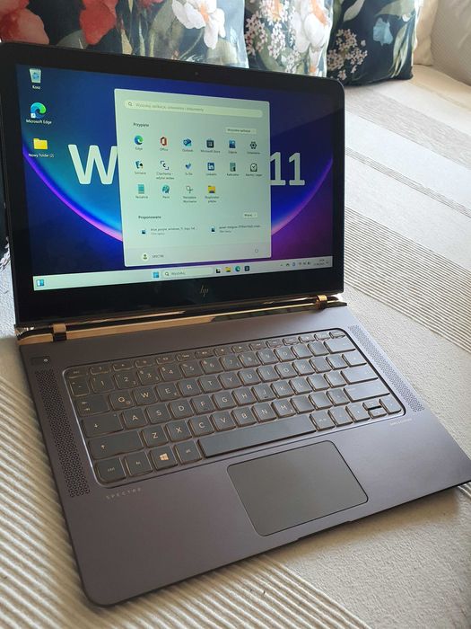 GOLD Windows11 HP Pro Spectre FHD wąski śliczny laptop Złoty usb-c SSD