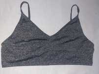 Szary crop top H&M na szelkach L