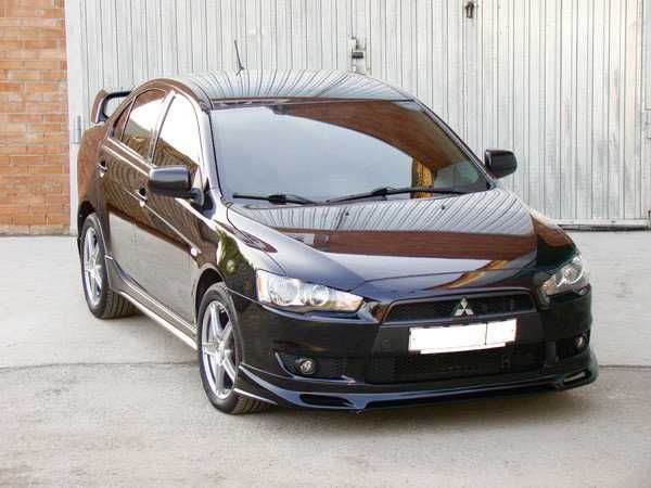 Юбка перед Mitsubishi Lancer X накладка на задний бампер лансер 10