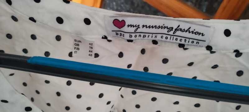 Biała koszula w kropki r. 42 Bonprix