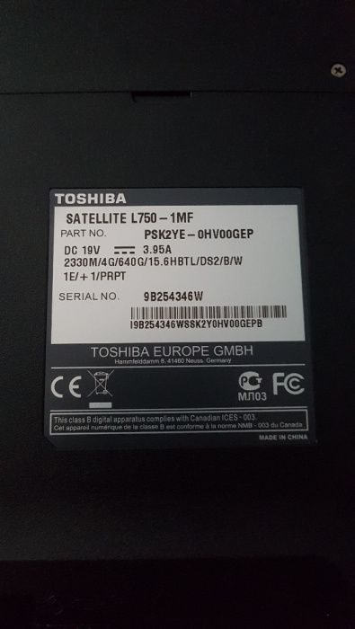 Peças , Toshiba L875 - L850 - L750 - L755, L650,