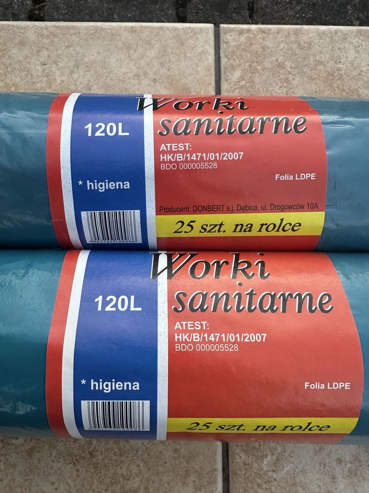 Mocne worki na śmieci niebieskie 120l polskie z atestem