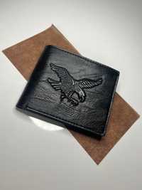 Nowy męski portfel czarny z orłem