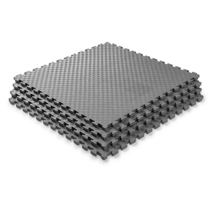 Мат татамі ластівчин хвіст WCG EVA 100x100x2 см Мат-пазл Сіро- чорний