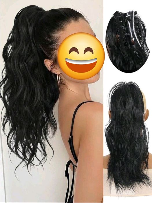 Kucyk na klamrze w kolorze czarnym 55cm