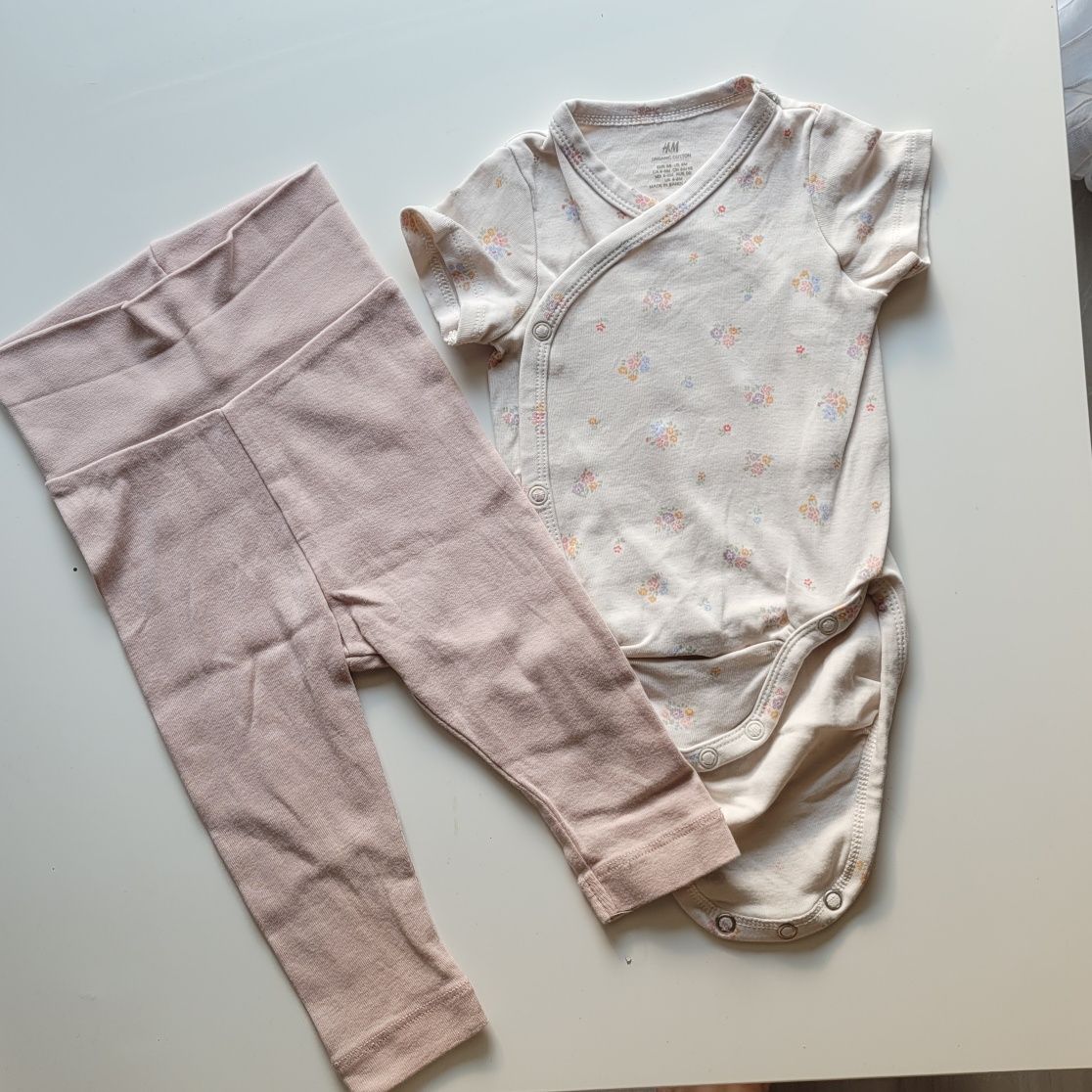 Zestaw h&m 3-6 mc body legginsy