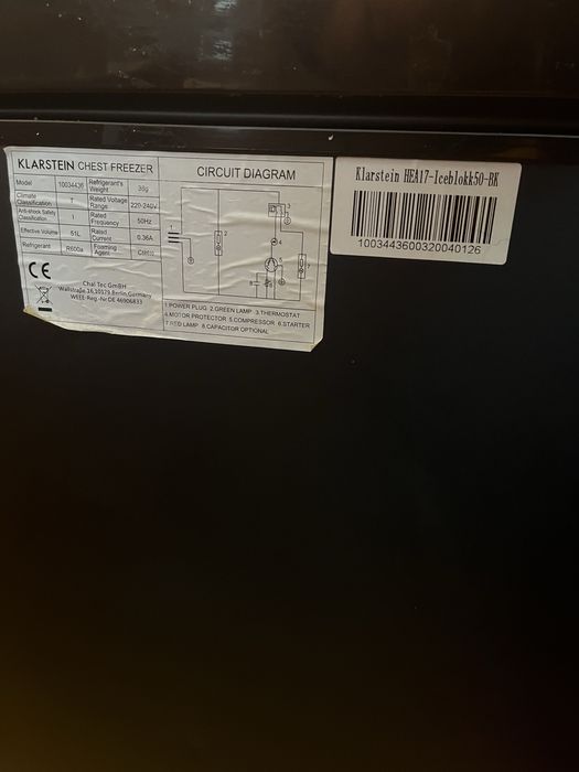 Zamrażarka skrzyniowa Klarstein Iceblokk 50 l