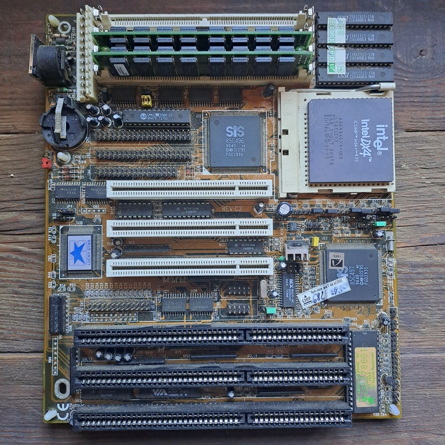 Retro Płyta główna Lucky Star z procesorem 486DX4 100Mhz i ram