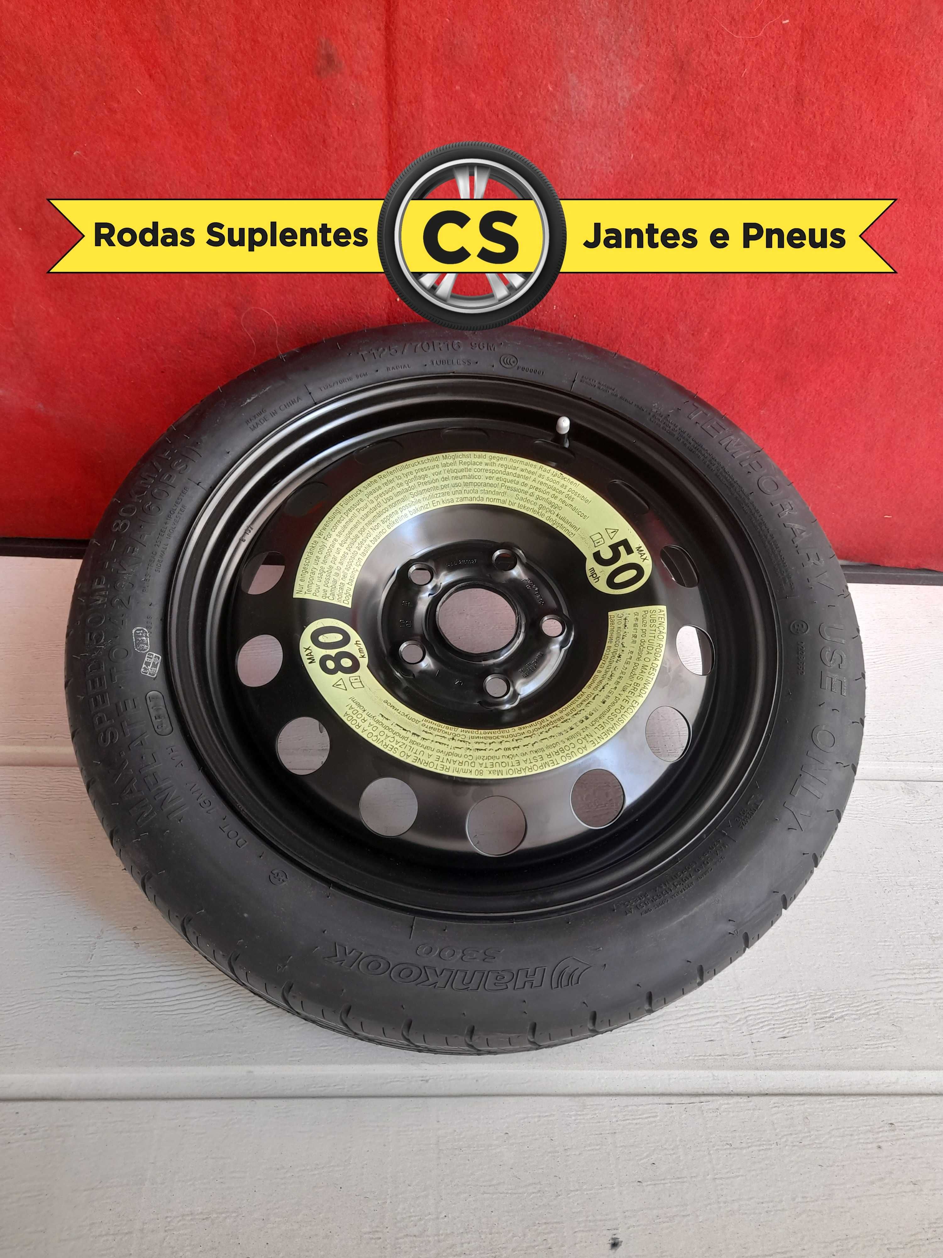 Roda suplente jante 16, 18, 5x112 VW Audi Seat pneu FINO emergencai