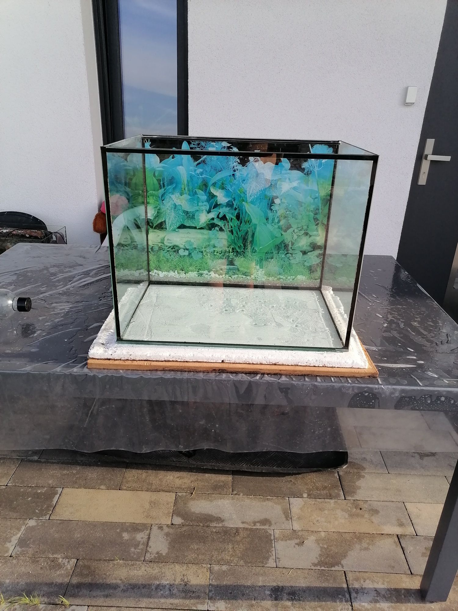 Akwarium o wymiarach 57cm szer. x głębokość 40cm i wysokość 45 cm