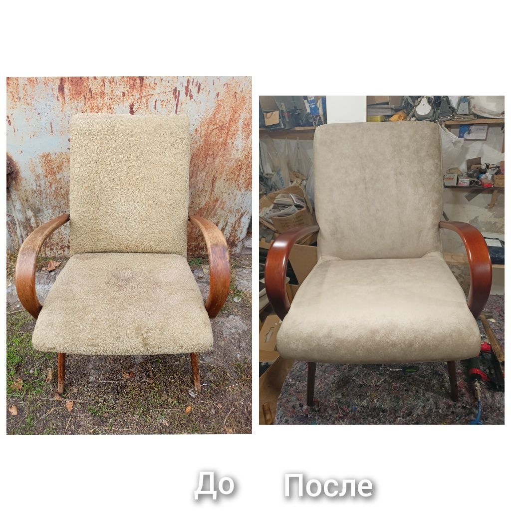 Перетяжка,замена ткани на стульях реставрация мебели