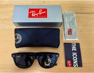 Słoneczniki Ray-Ban Wayfarer Classic - Czarny/Zielony - Nowe