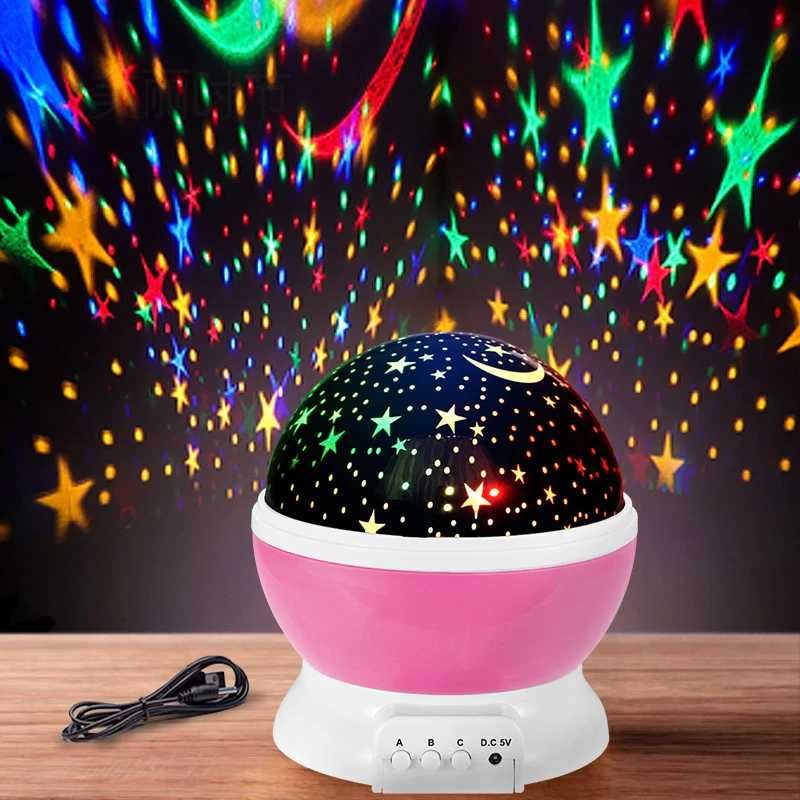 Projektor gwiazd nieba, księżyca, Lampka nocna baterie lub USB.