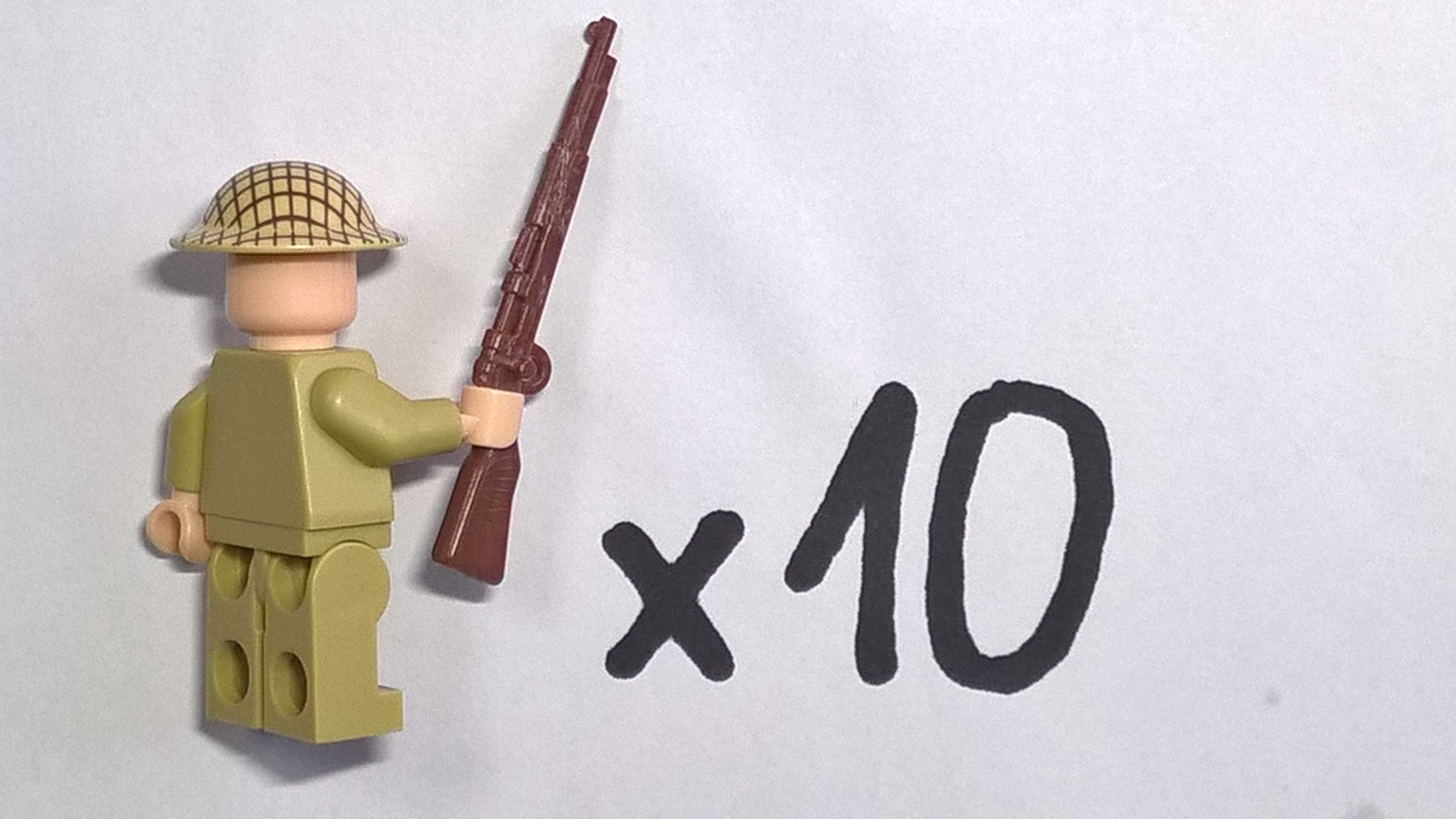 10 Figurek żołnierzy brytyjskich z bronią WW2 kompatybilne Lego, Cobi
