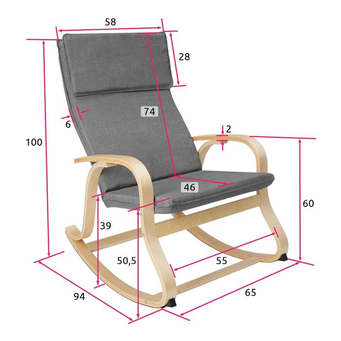Fotel bujany Roca jasnoszary, beżowy lub ciemnoszary OUTLET