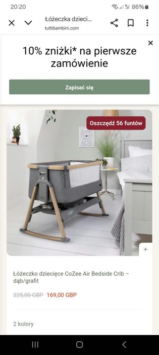 Łóżeczko/ Dostawka Cozee