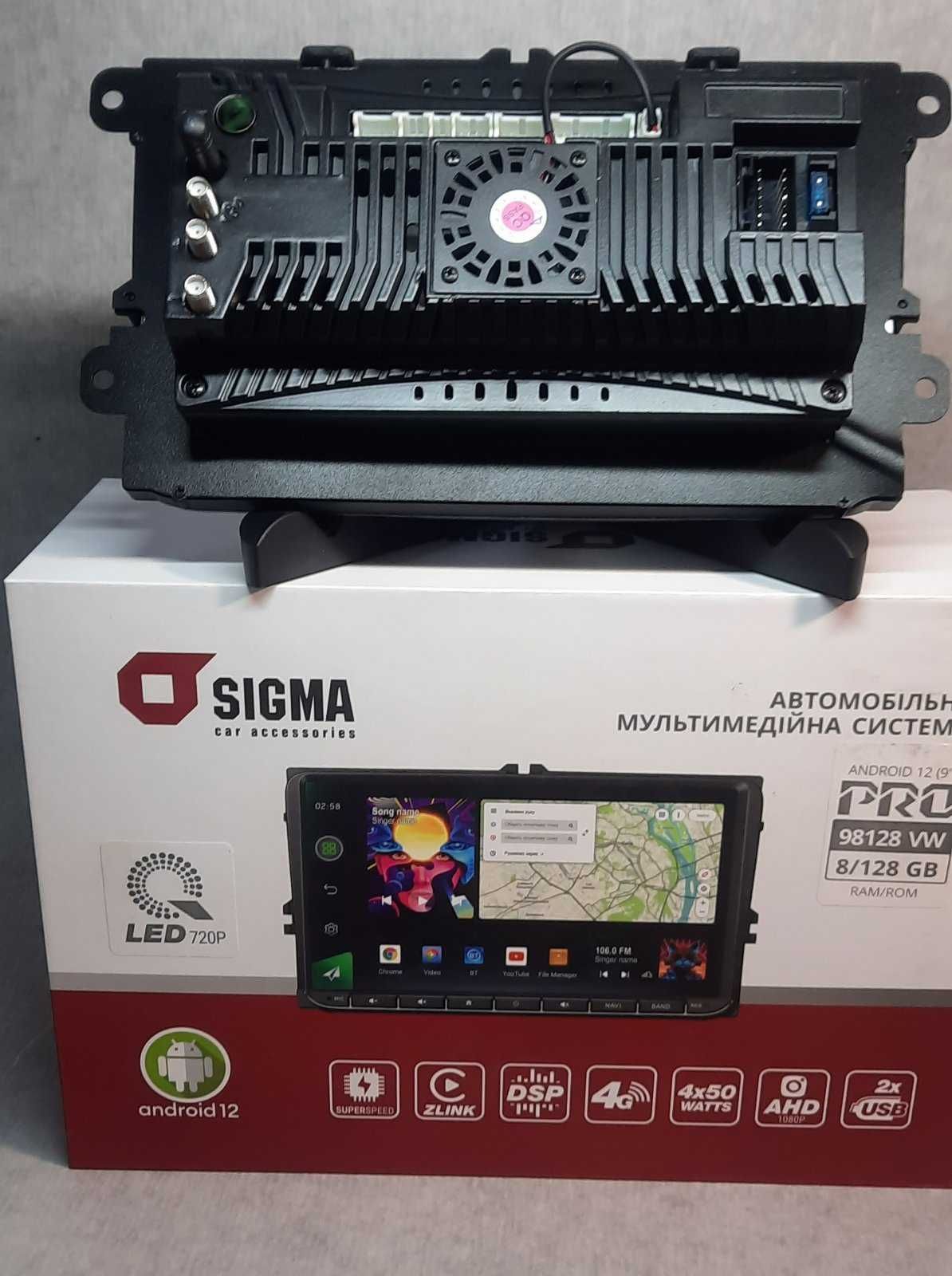 Штатна автомагнітола Sigma Pro 98128 8+128Gb 4G Volkswagen Carplay